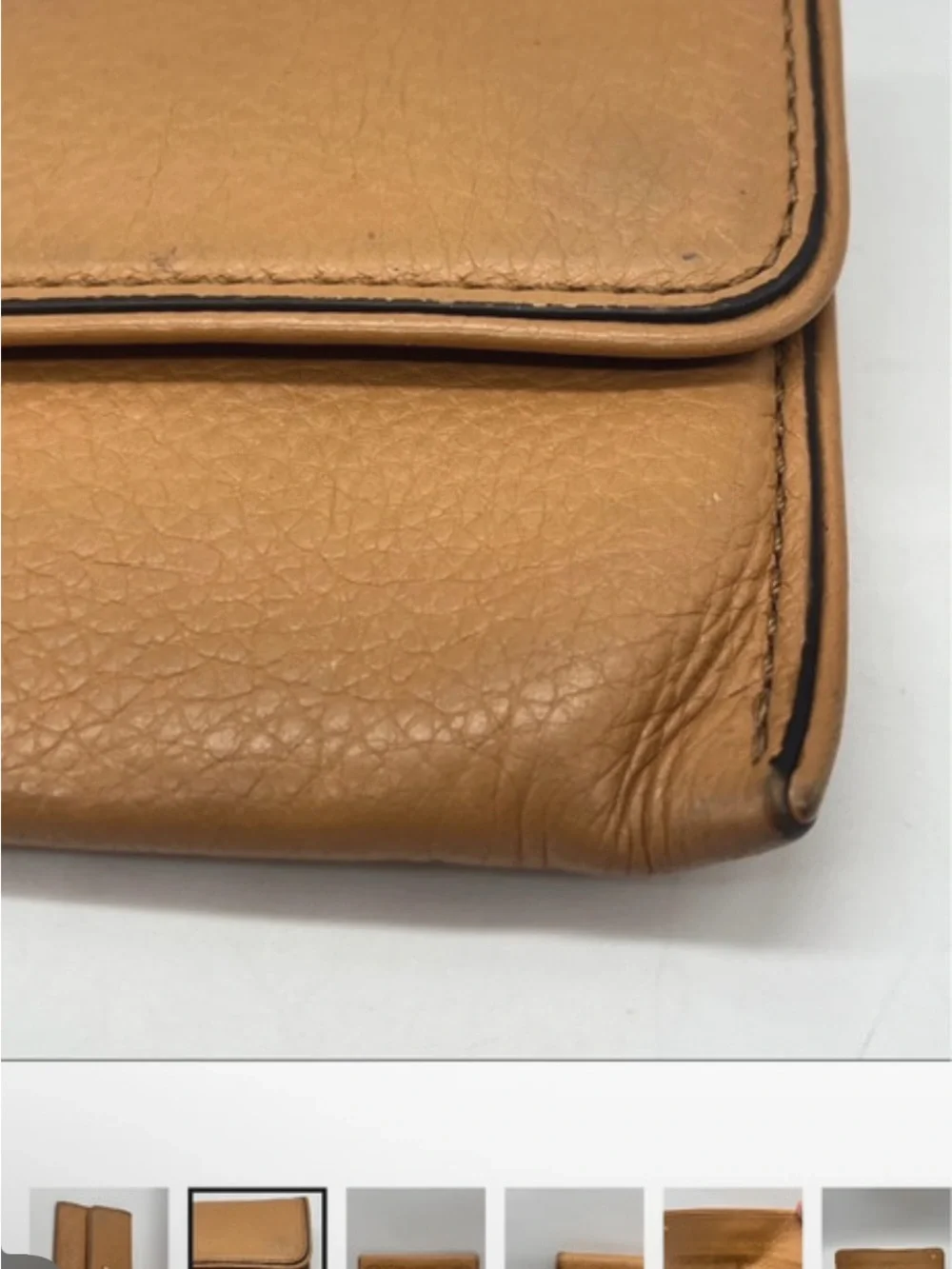 Michael Kors Camel Leather Continental Clutch Wallet with Gold Plaque